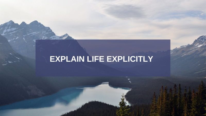 EXPLAIN LIFE EXPLICITLY