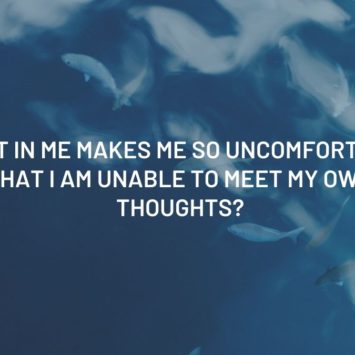 WHAT  IN  ME  MAKES  ME SO  UNCOMFORTABLE  THAT I  AM  UNABLE  TO  MEET  MY  OWN  THOUGHTS?